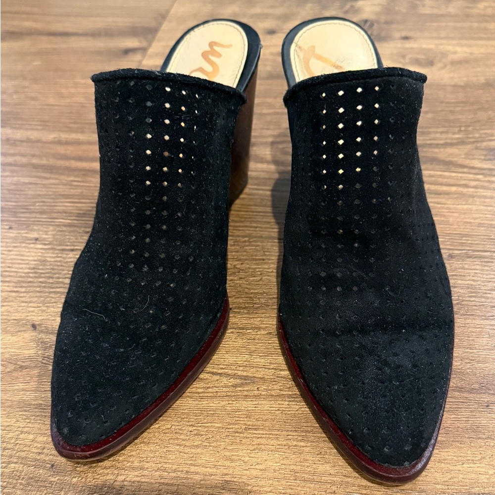 Sam Edelman Black Suede Mules